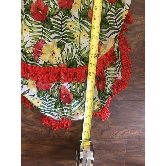 XOXO Womens Green Floral Off Shoulder Tunic Top Juniors S - Picture 7 of 8